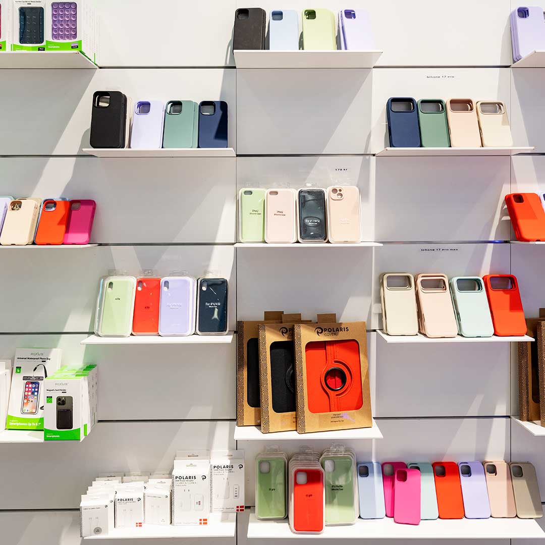 Find tilbehør til smartphones og tablets i Rep-Phone på Frederiksberg.